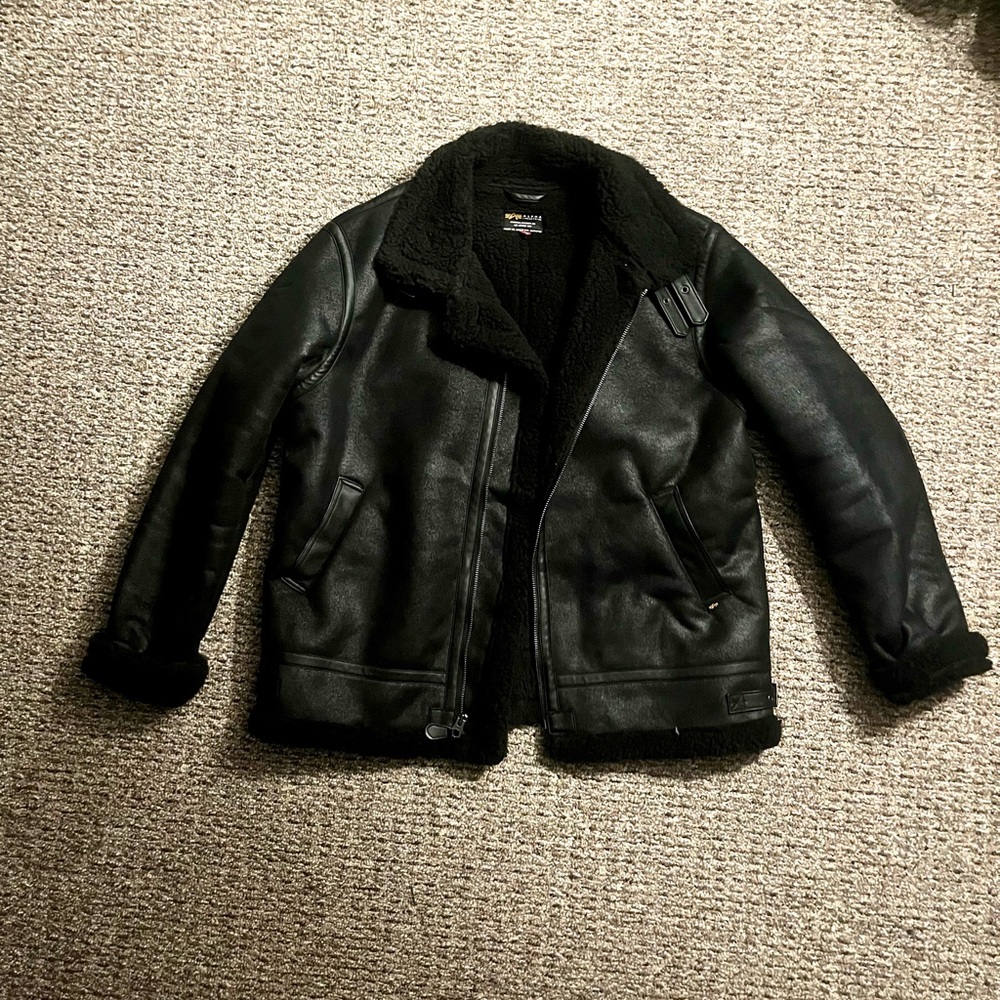 Alpha Industries Black Shearling Jacket
